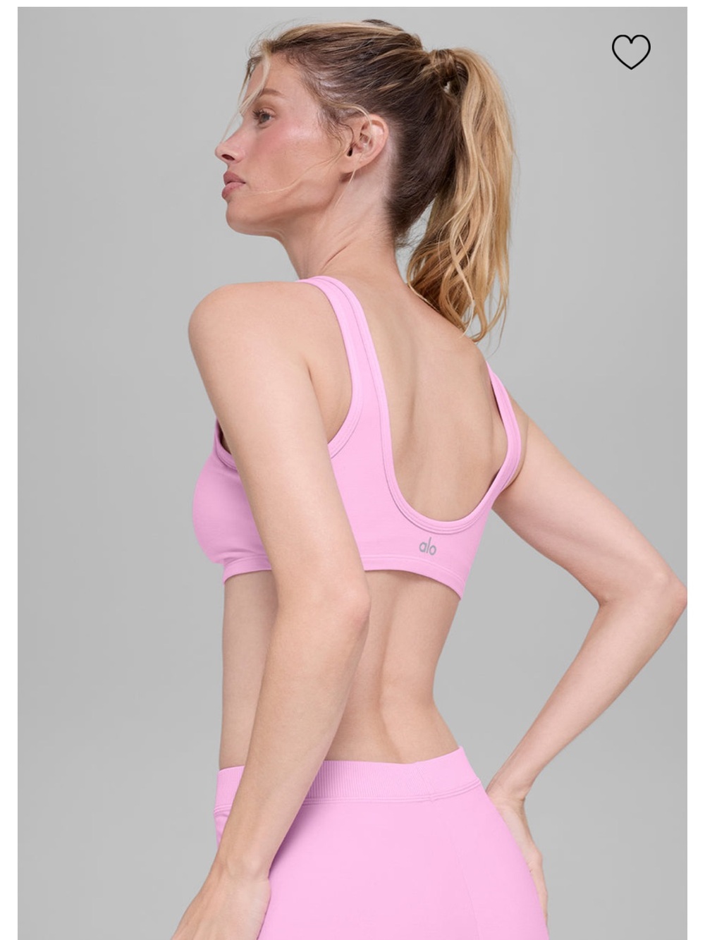 Alo Yoga Alosoft Center Stage Bra - Candy heart pink size large